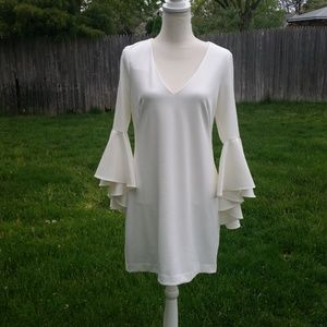 Betsy & Adam  Bell Sleeves Knee-Length Dress